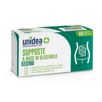 Unidea Supposte a base di Glicerolo 18 supposte da 2500 mg