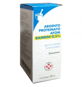 Argento Proteinato 0,5% Gocce Nasali E Auricolari, Soluzione Flacone 10 Ml