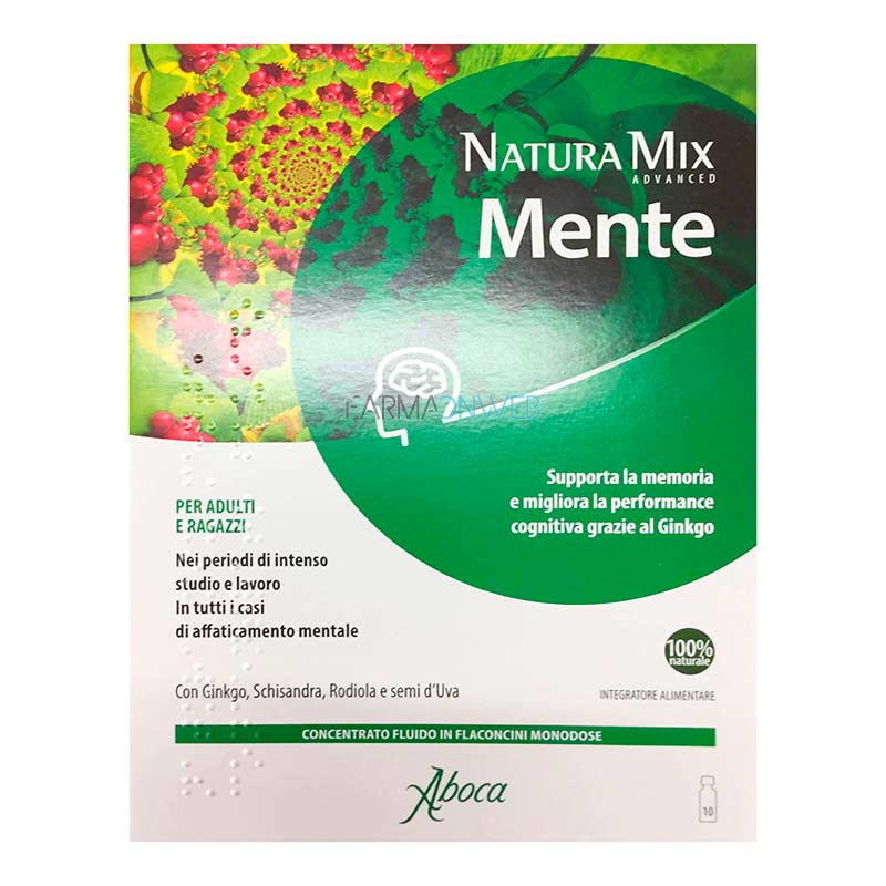 Aboca Natura Mix Advance Mente Integratore Alimentare 10 Flaconcini