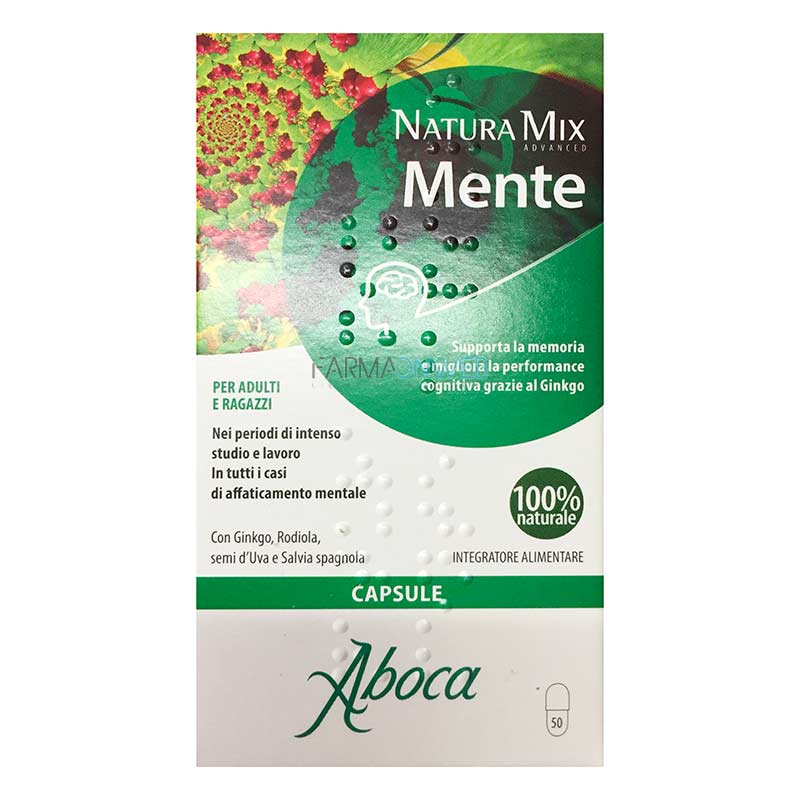 Aboca Natura Mix Advance Mente Integratore Alimentare 50 Capsule